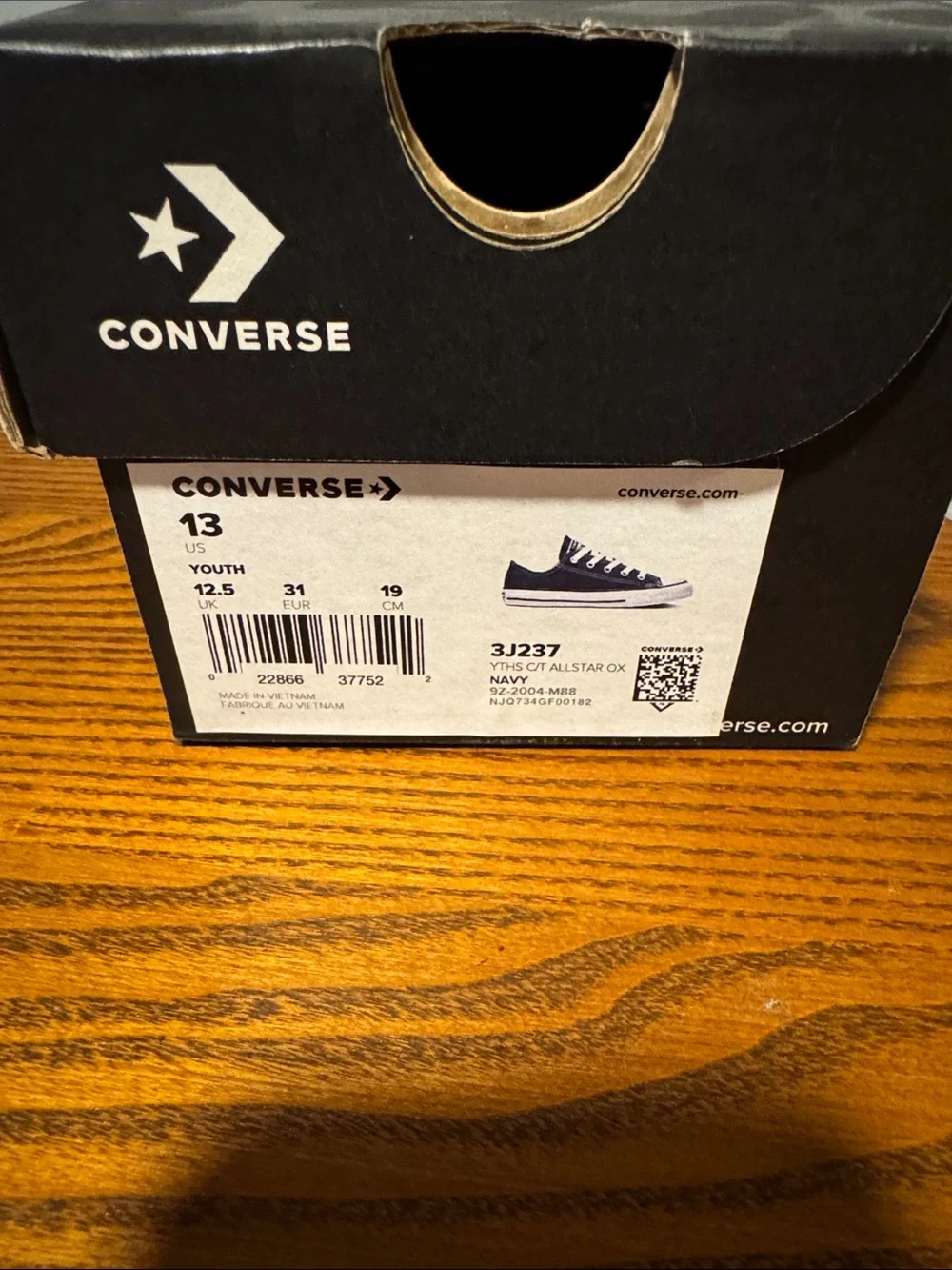 Converse All Star Kids Navy Low-Top Canvas Sneakers with White Trim